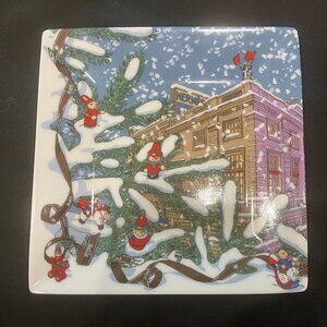 Vintage Hermes Paris Christmas Noel au 24 Faubourg Porcelain Tray